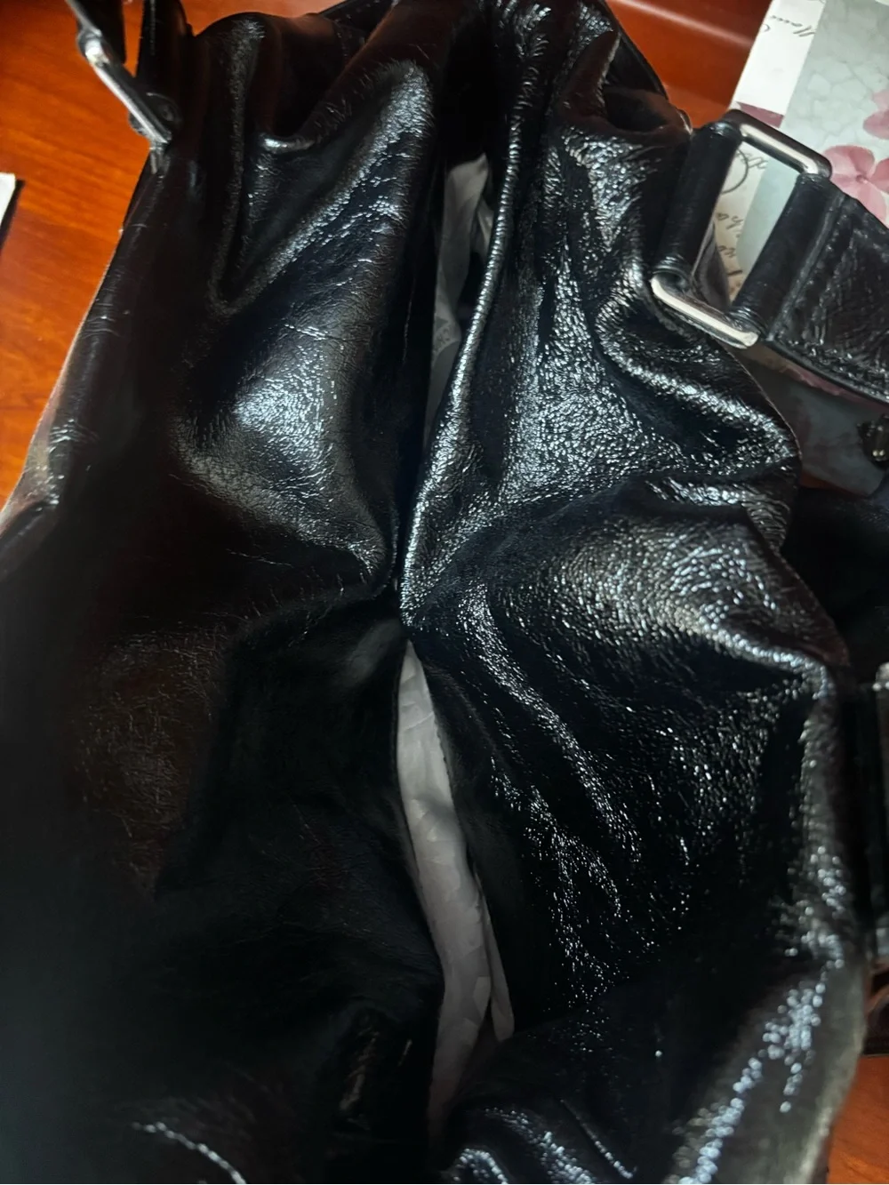 Michael Kors Black Patent Leather Shoulder Satchel . Like new no flaws